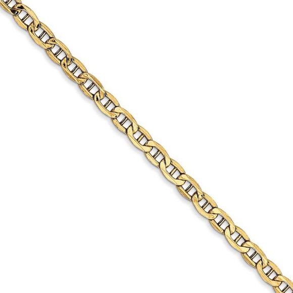 3.2mm 14K Yellow Gold Hollow Anchor Chain Necklace 26 Inch